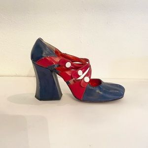 Vintage heels red and blue